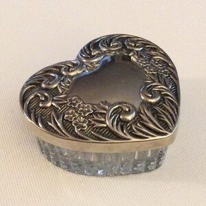 3/$10 | Heart Glass Trinket Box with Metal Lid